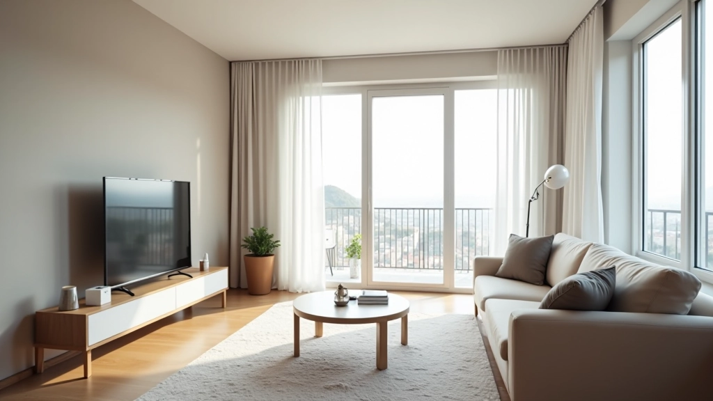 Interior moderno de apartamento con decoración minimalista y luz natural